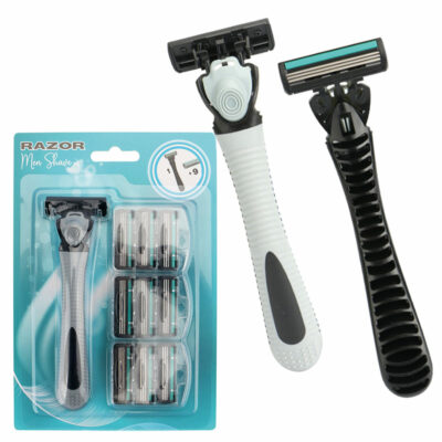 סכיני גילוח 9+1 לגברים עם פס לחות