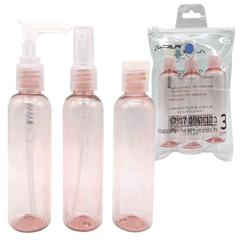 בקבוקי פלסטיק קטנים למילוי ורוד